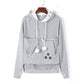 Cute Hoodies Pullover Sweatshirts With Pet Pocket For Cat Clothes Winter Women