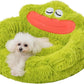 Cute Calming Dog And Cat Bed Plush Indoor Donut Dog Beds For Small Dogs And Cats Cute Cartoon Soft Bed Green Mouth
