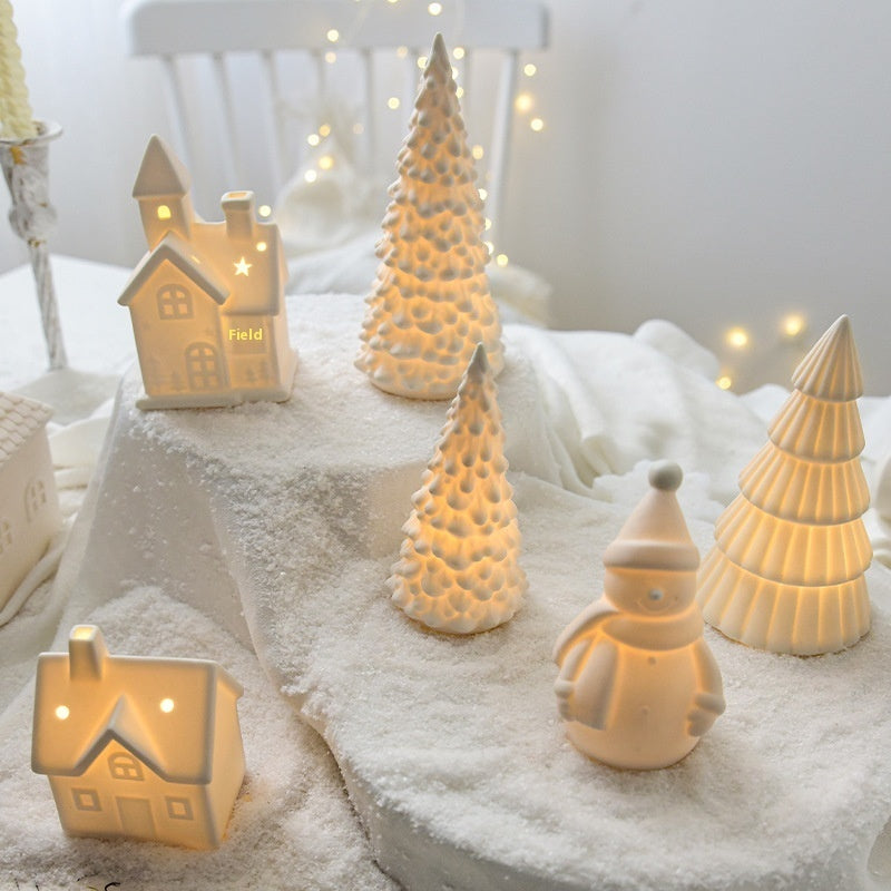 Ceramic Christmas Tree Desktop Decoration Luminous