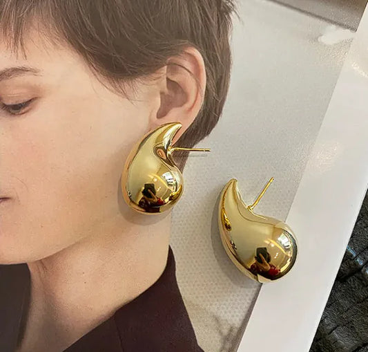 Ins Metal Cold Style Drop-shaped Earrings For Women