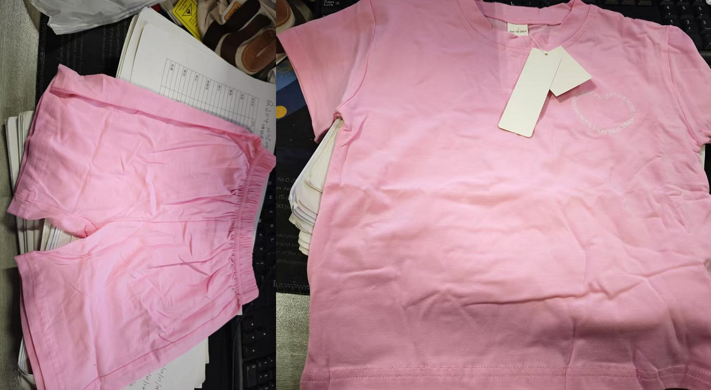 Heart Printing Short Sleeve Suit Korean Style