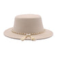 Fashion Flat Brim Top Hat Women Flat Top Woolen Hat