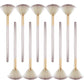 10 Professional Soft Facial Fan Brushes For Mask Mud Cream, Glycolic Peel & Makeup Application - Esthetician Tools With Champagne Finish