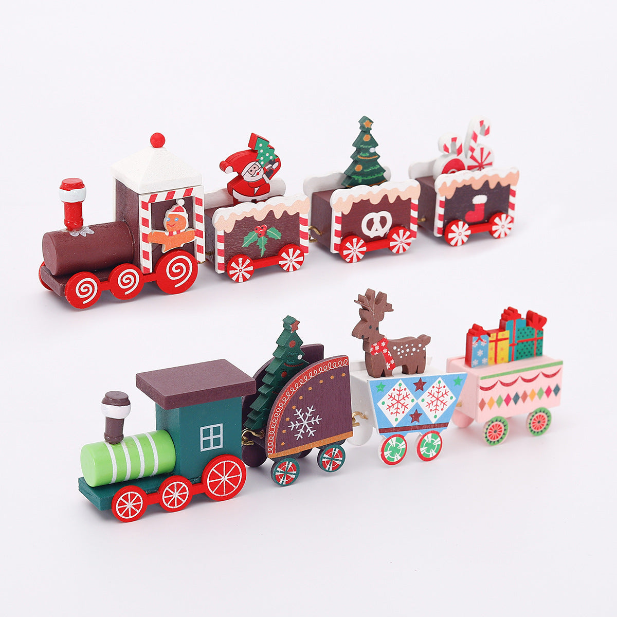 Christmas Decorations Wooden Train Children's Gifts