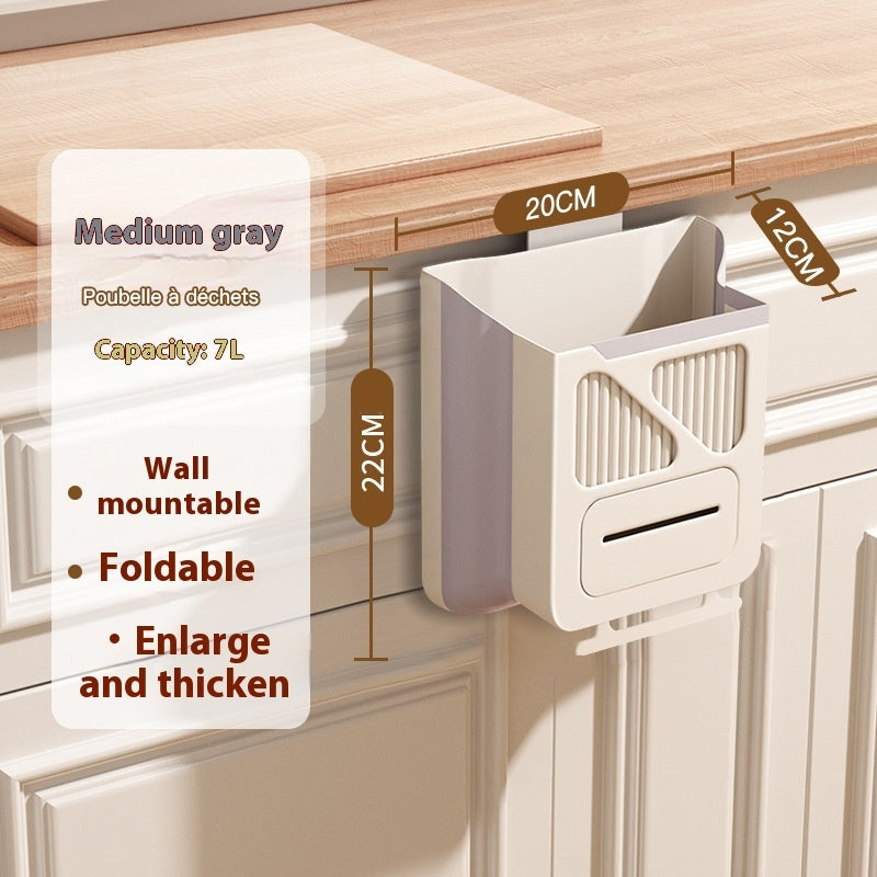 Kitchen Trash Can Wall-mounted Foldable Household