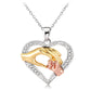 Mens 3 colors Black Chain Love Heart Necklaces for Couples Korean Ladies crystal jewelry new girls women Pendants Model