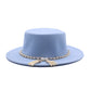 Fashion Flat Brim Top Hat Women Flat Top Woolen Hat