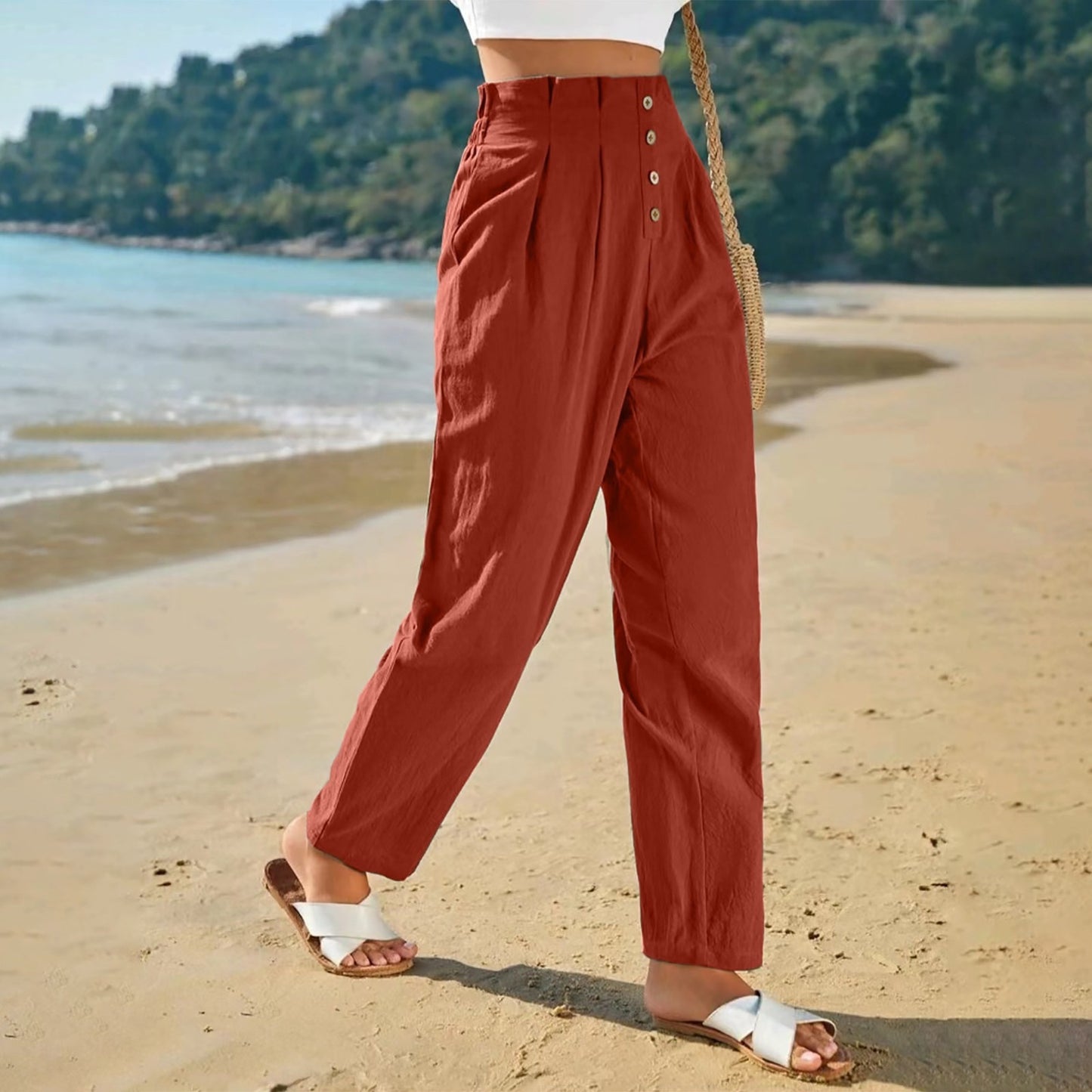 Casual High Waist Trousers For Women