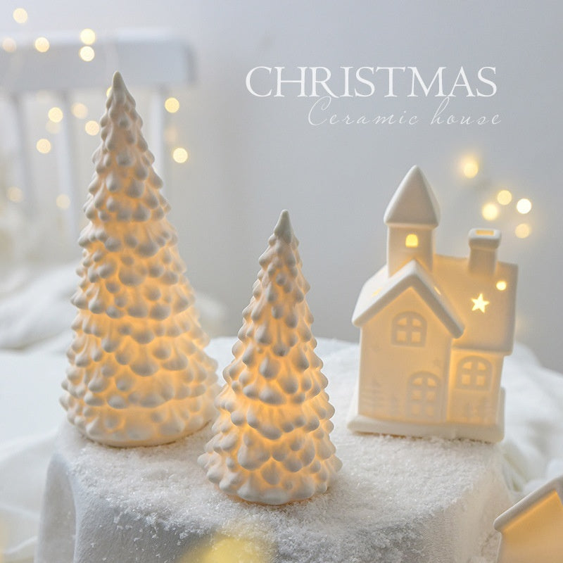 Ceramic Christmas Tree Desktop Decoration Luminous