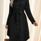 Women's Solid Color Long Sleeve Midi Dress Fall Women Dresses