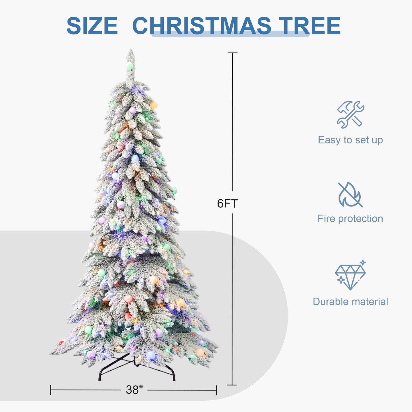Illuminated Christmas Tree For Home Living Room Festive Decoration