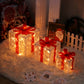 Remote Control Christmas Gift Box Lights Christmas Three-piece Decoration