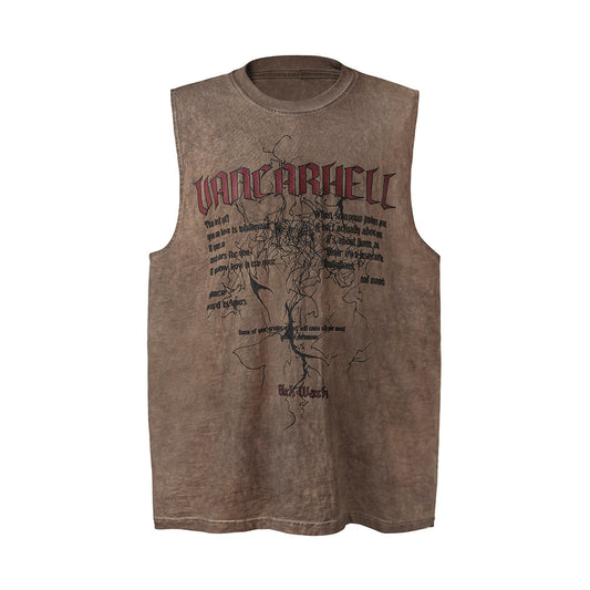 Letter Lightning Print Casual Vest Men