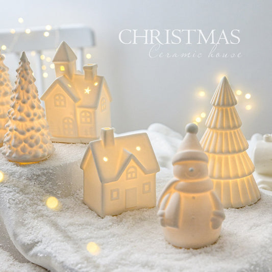 Ceramic Christmas Tree Desktop Decoration Luminous