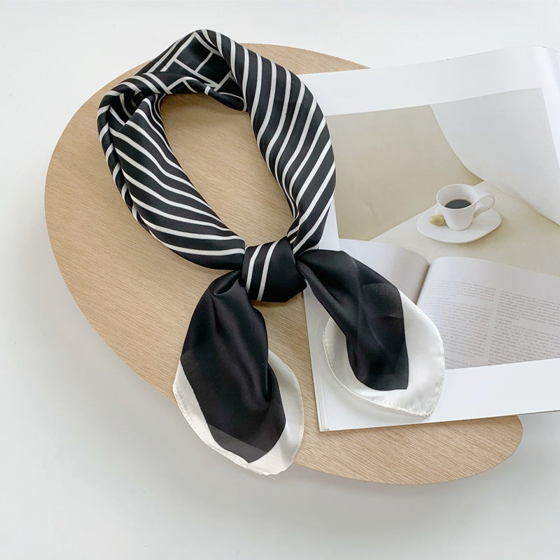 New Black And White Checkerboard Scarf Women