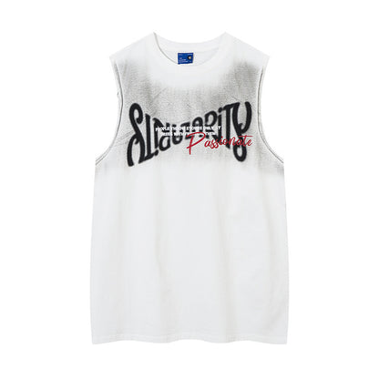 Inkjet Lettered Casual Vest For Men