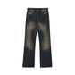 Inkjet Denim Straight-leg Trousers Men