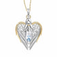 Gold Sliver Crystal Rhinestone Heart-shaped Design Angel Wings Sweater Chain Pendants Necklaces For Women Angle Girl Gift