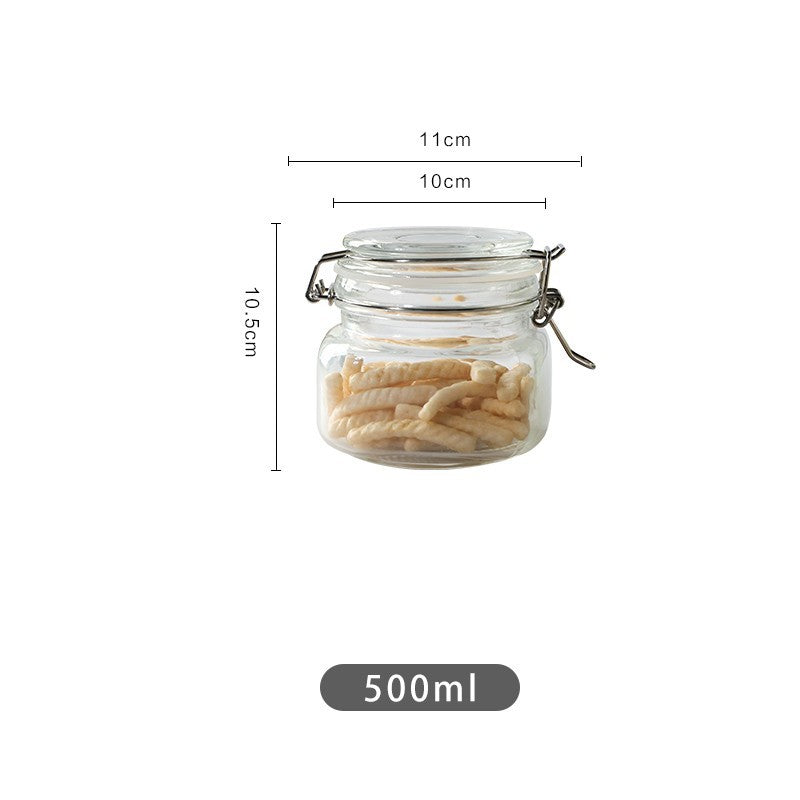Round Glass Tea Jar Food Storage Box Preservation Container