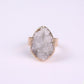 Natural Stone Agate Crystal Bud Women Rings  Rose Vintage Rings
