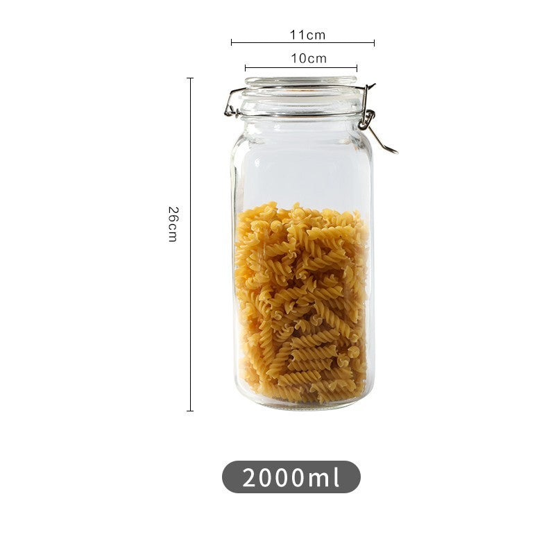 Round Glass Tea Jar Food Storage Box Preservation Container