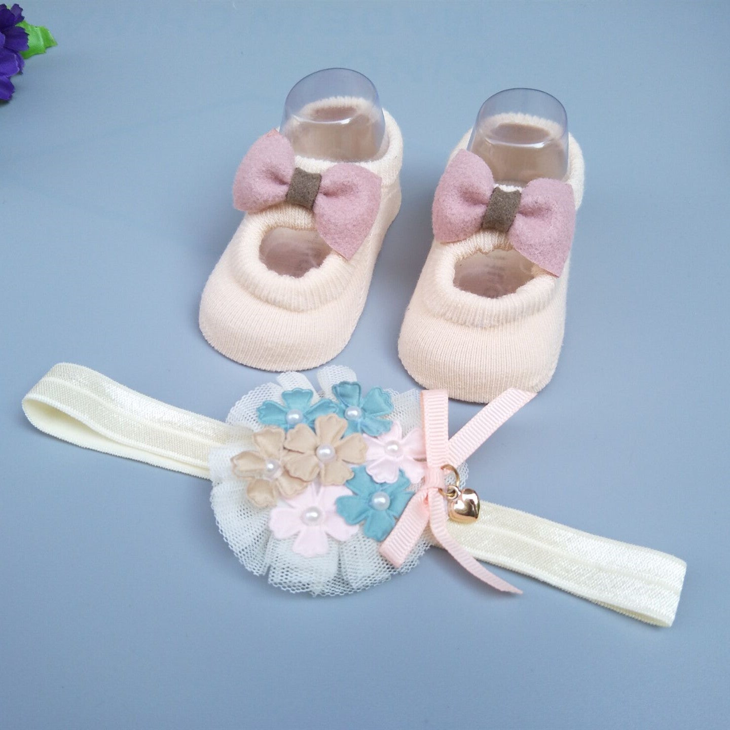 New Baby Girl Socks Headband Gift Box