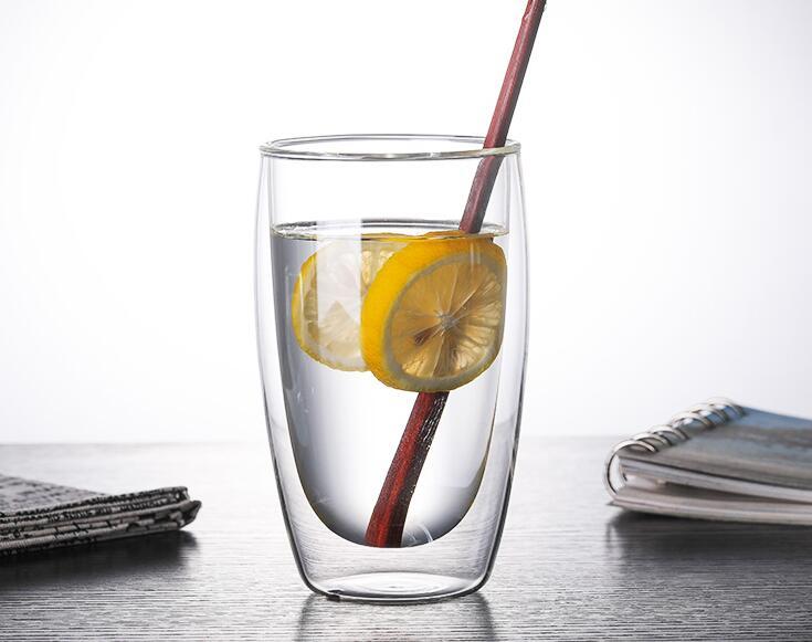 Household Double Layer Transparent Glass Water Cup
