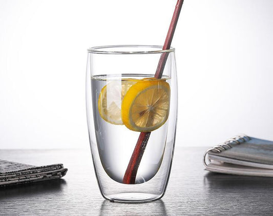Household Double Layer Transparent Glass Water Cup