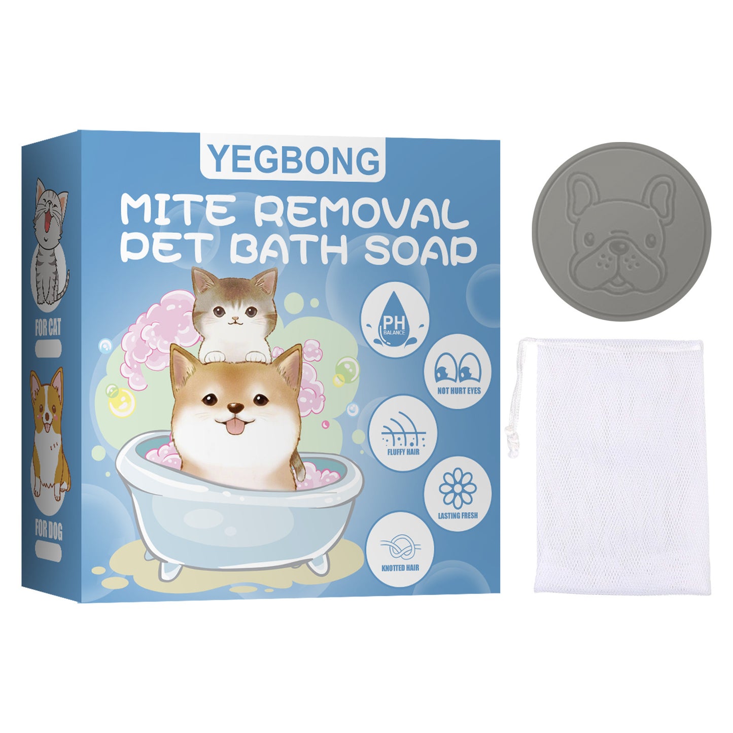 Pet Mite Removal Bath Soap Dog Cat Sterilization Body Deodorant Cleaning Bath Supplies