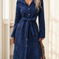 Women's Solid Color Long Sleeve Midi Dress Fall Women Dresses