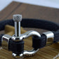 Titanium steel leather bracelet men