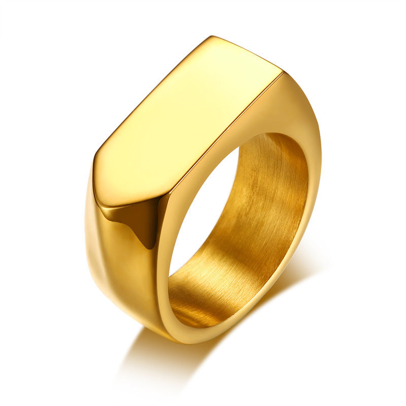 Classic Stainless Steel Black Square Men Ring Rock Vintage Silver-color Men Jewelry Hip Hop Punk Man Finger Rings anel masculino