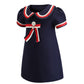 Girls lapel bow dress