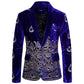 Ethnic Print Single-breasted Leisure Suits For Men Costume