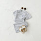 Heart Printing Short Sleeve Suit Korean Style