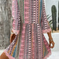 Bohemian Style V-neck Printed Dress Fashion Casual Loose Beach Dresses For Women