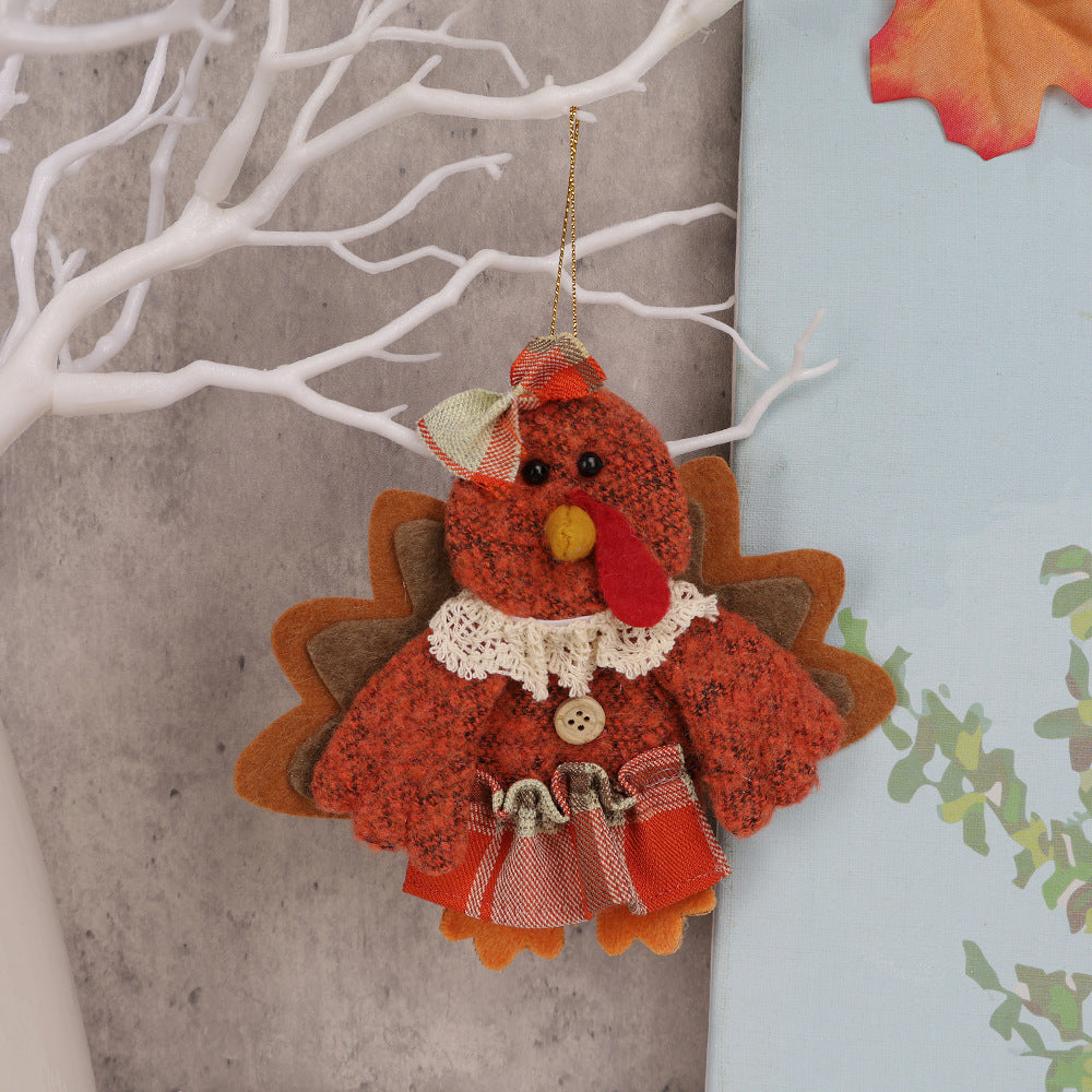 Thanksgiving Fabric Harvest Turkey Pendant