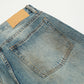 Washed Denim Mop Trousers Men