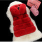 Waistcoat Faux Fur Vest Women Hooded Faux Fox