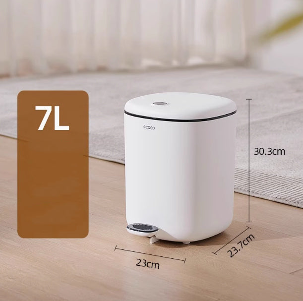 Kitchen Trash Can Household Simple Foot With Lid