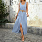 Summer Round-neck Sleeveless Split Dress