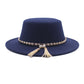 Fashion Flat Brim Top Hat Women Flat Top Woolen Hat
