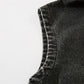 Hooded Pullover Denim Vest Men