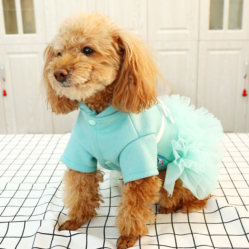 Woolen Lady Temperamental Gauze Skirt Pet Cat Clothing