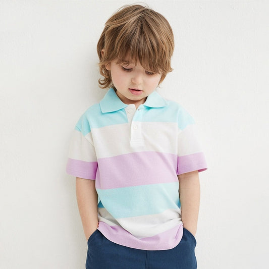 Polo Shirt Short Sleeve Striped Cotton Boy