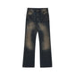 Inkjet Denim Straight-leg Trousers Men