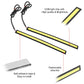 2Pcs LED Daytime Running Lights Car LED COB DRL Fog Lights IP45 Waterproof LED Strip Fog Day Driving Lamp Sticker For 12V Car Interior Exterior Use