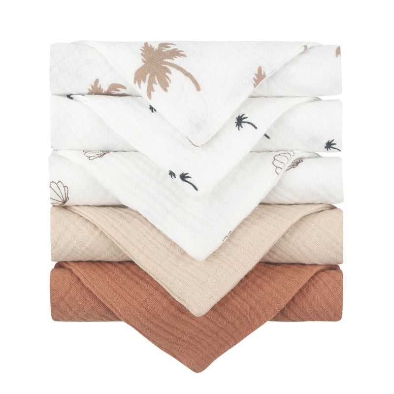 5-piece Baby Towel Plain Cotton Face Towel