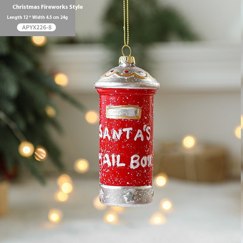 Christmas Tree Decorations Painted Plastic Christmas Pendant