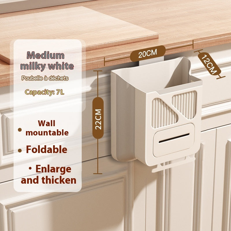 Kitchen Trash Can Wall-mounted Foldable Household